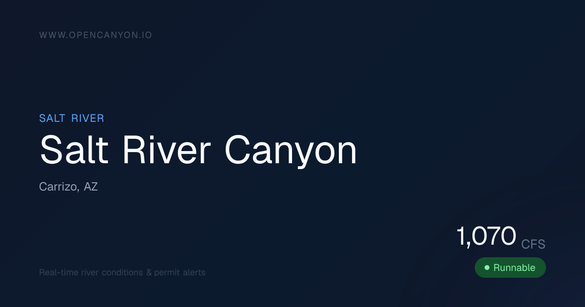 Salt River Canyon, AZ Permit, Flows & Alerts | Open Canyon